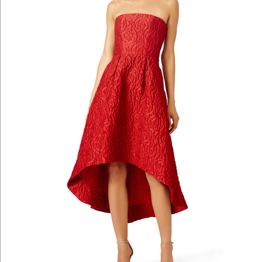 ML Monique Lhuillier Crimson Rose Dress